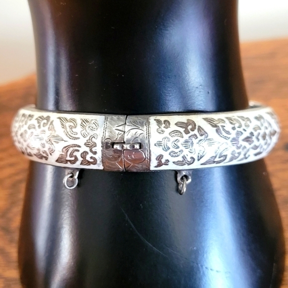 Siam Thai sterling enameled bangle - Picture 4 of 4